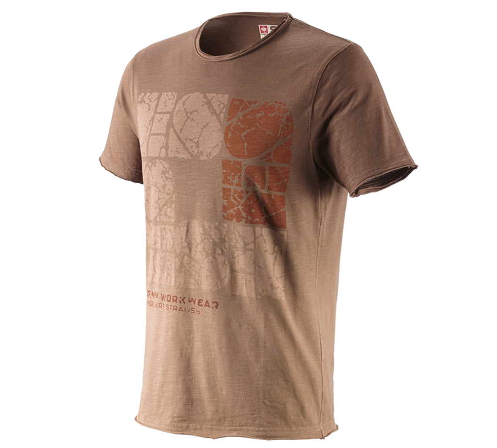 Maglie | Pullover | Camicie: e.s. t-shirt denim workwear + marrone chiaro vintage