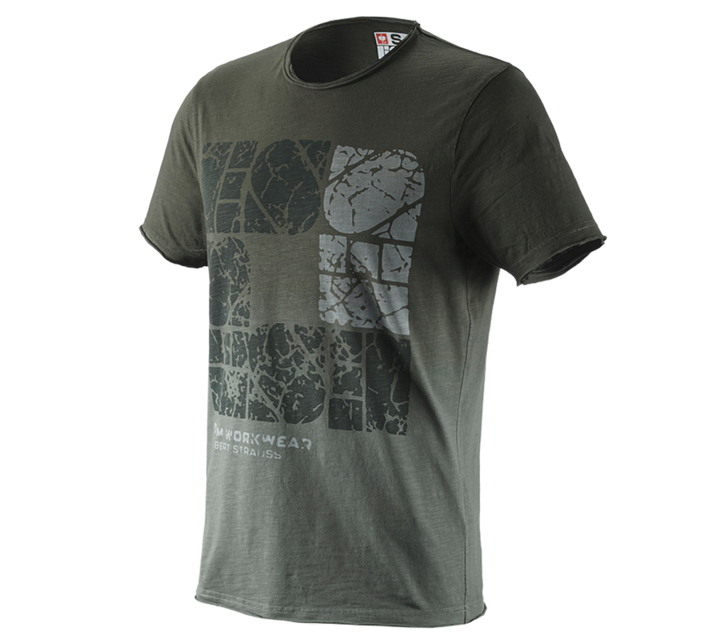 Maglie | Pullover | Camicie: e.s. t-shirt denim workwear + verde mimetico vintage
