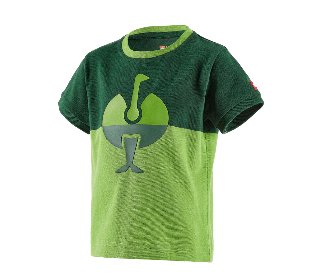 Temi: e.s. Piqué-Shirt colourblock, bambino + verde/verde mare