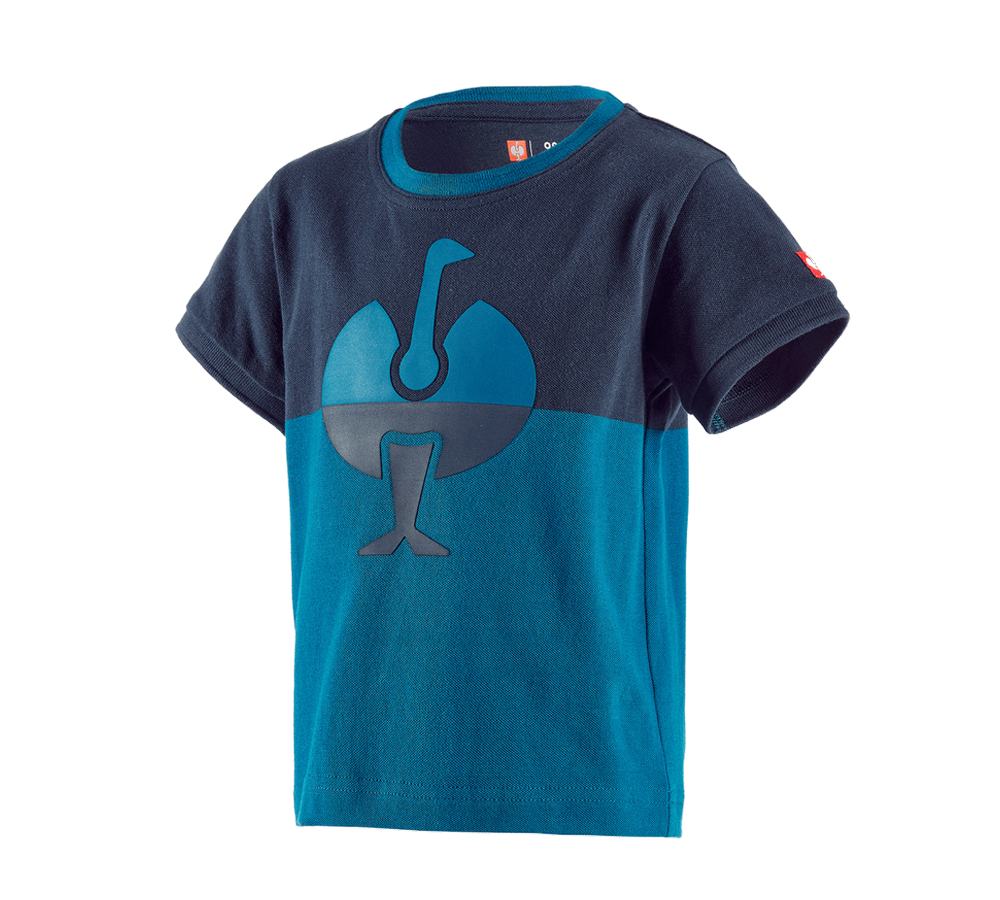 Maglie | Pullover | T-Shirt: e.s. Piqué-Shirt colourblock, bambino + blu scuro/atollo