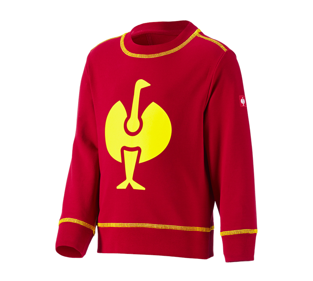 Maglie | Pullover | T-Shirt: Felpa e.s.motion 2020, bambino + rosso fuoco/giallo fluo