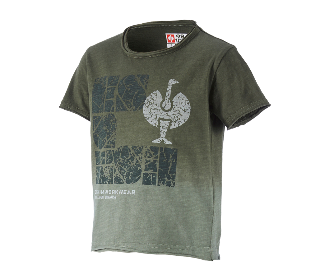 Shirts & Co.: e.s. T-Shirt denim workwear, Kinder + tarngrün vintage