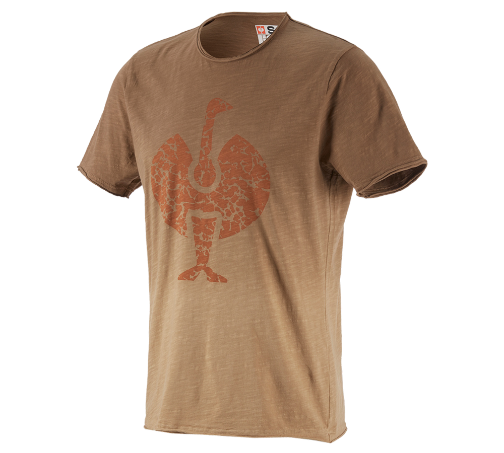Maglie | Pullover | Camicie: e.s. t-shirt workwear ostrich + marrone chiaro vintage