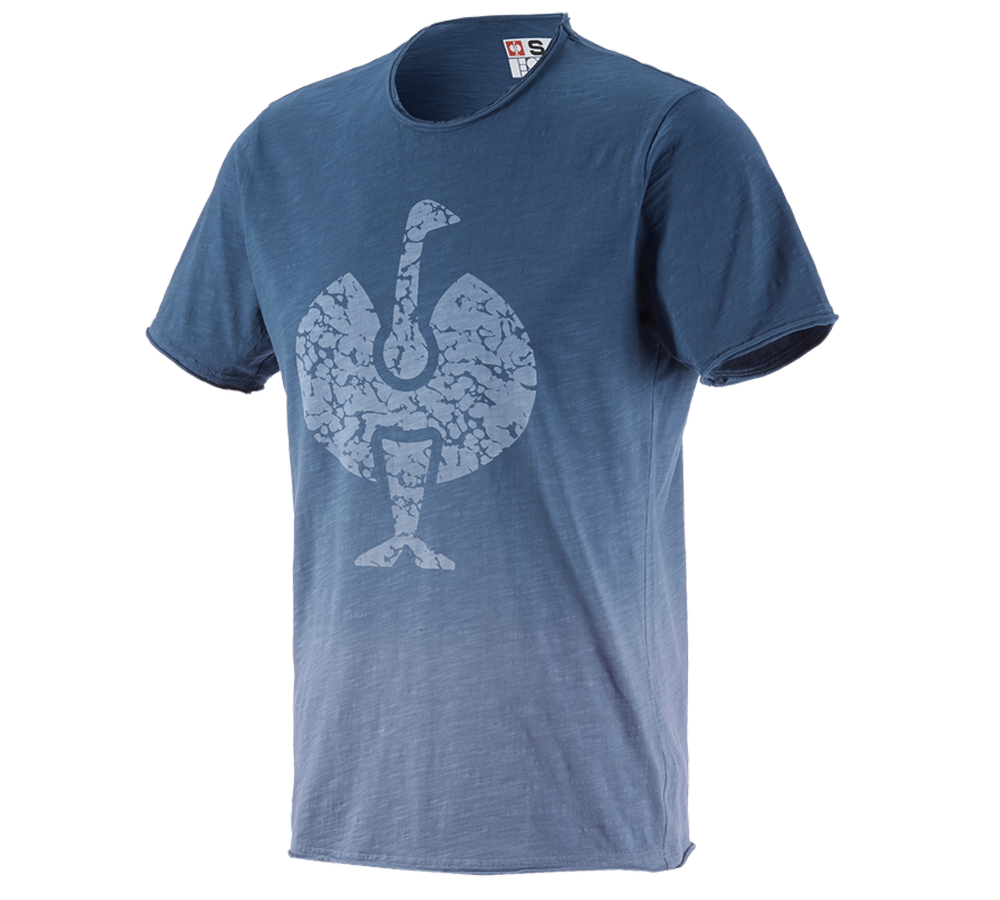 Maglie | Pullover | Camicie: e.s. t-shirt workwear ostrich + blu antico vintage