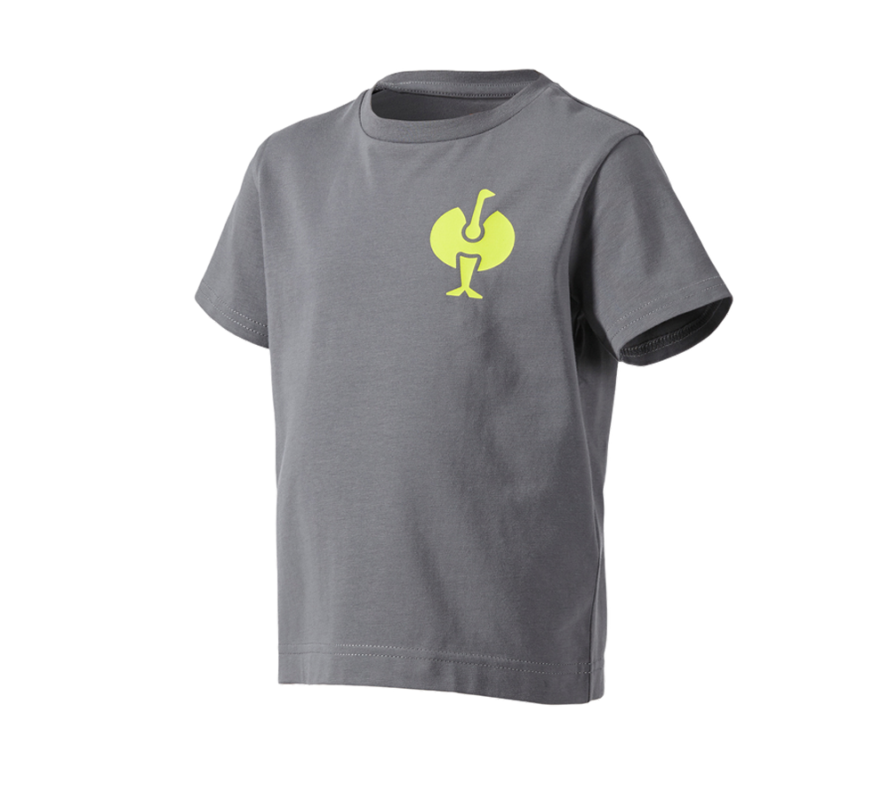 Maglie | Pullover | T-Shirt: T-shirt e.s.trail, bambino + grigio basalto/giallo acido