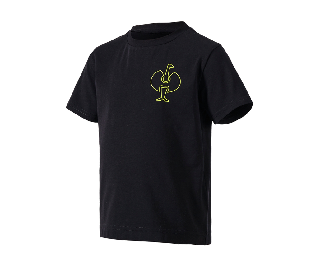 Maglie | Pullover | T-Shirt: T-shirt e.s.trail, bambino + nero/giallo acido