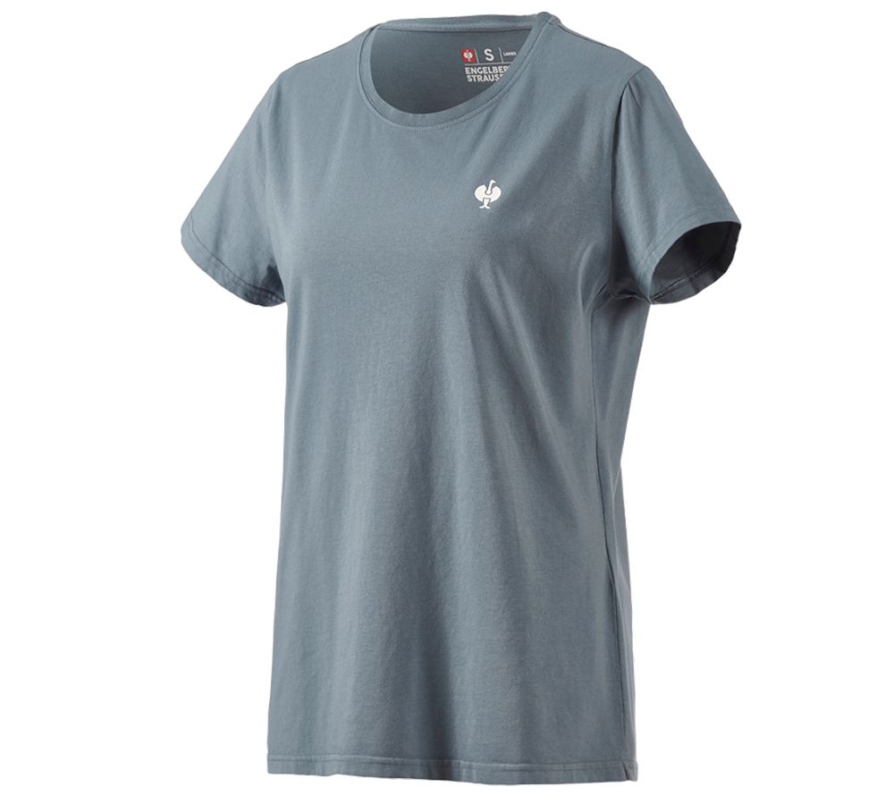 Maglie | Pullover | Bluse: T-shirt e.s.motion ten pure, donna + blu fumo vintage