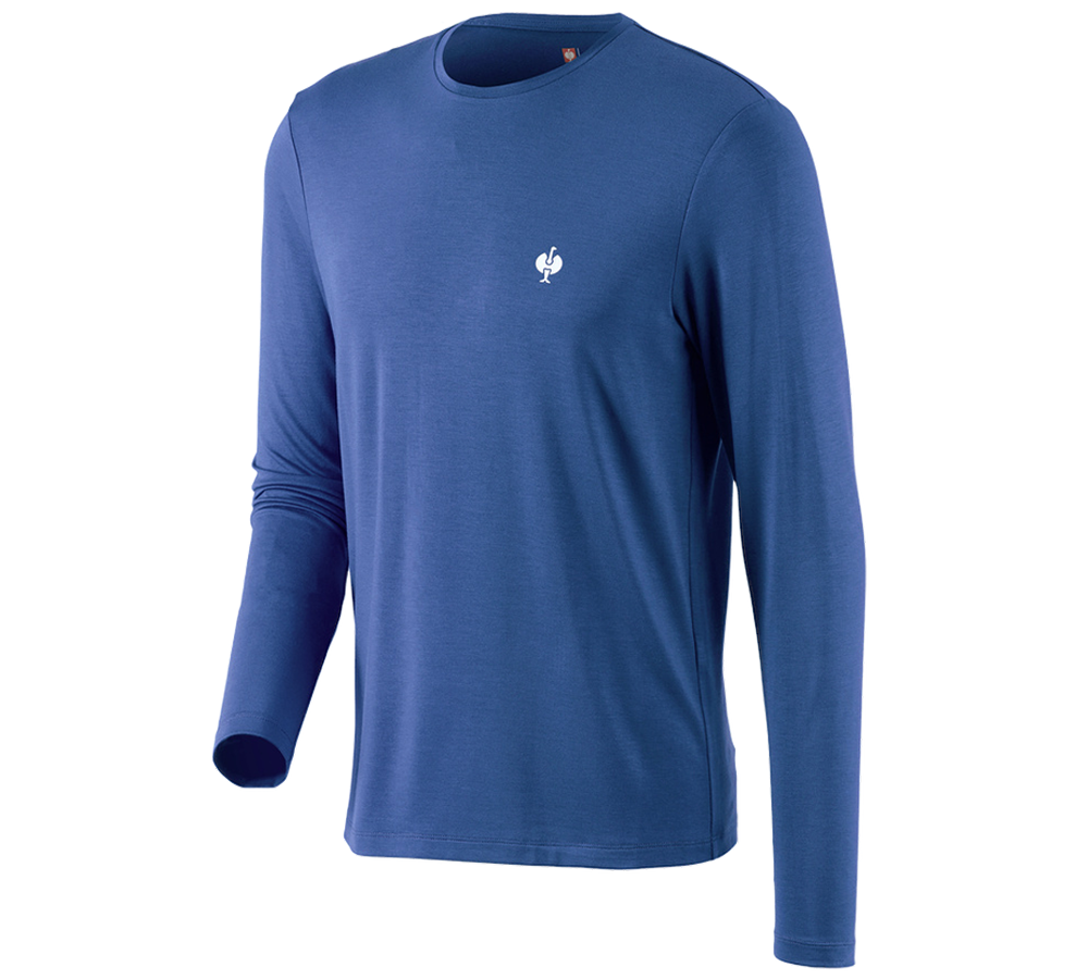 Maglie | Pullover | Camicie: Longsleeve in modal e.s.concrete + blu alcalino