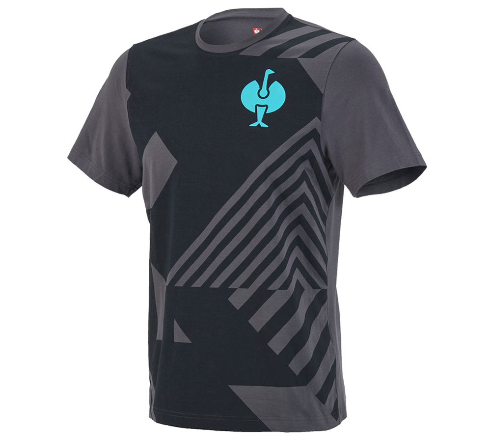 Maglie | Pullover | Camicie: T-shirt e.s.trail graphic + nero/antracite /turchese lapis