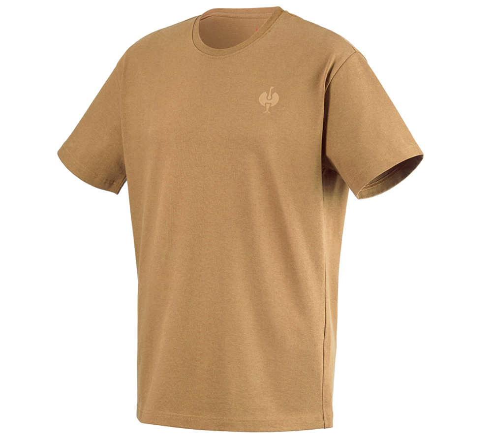 Maglie | Pullover | Camicie: T-shirt heavy e.s.iconic + marrone mandorla