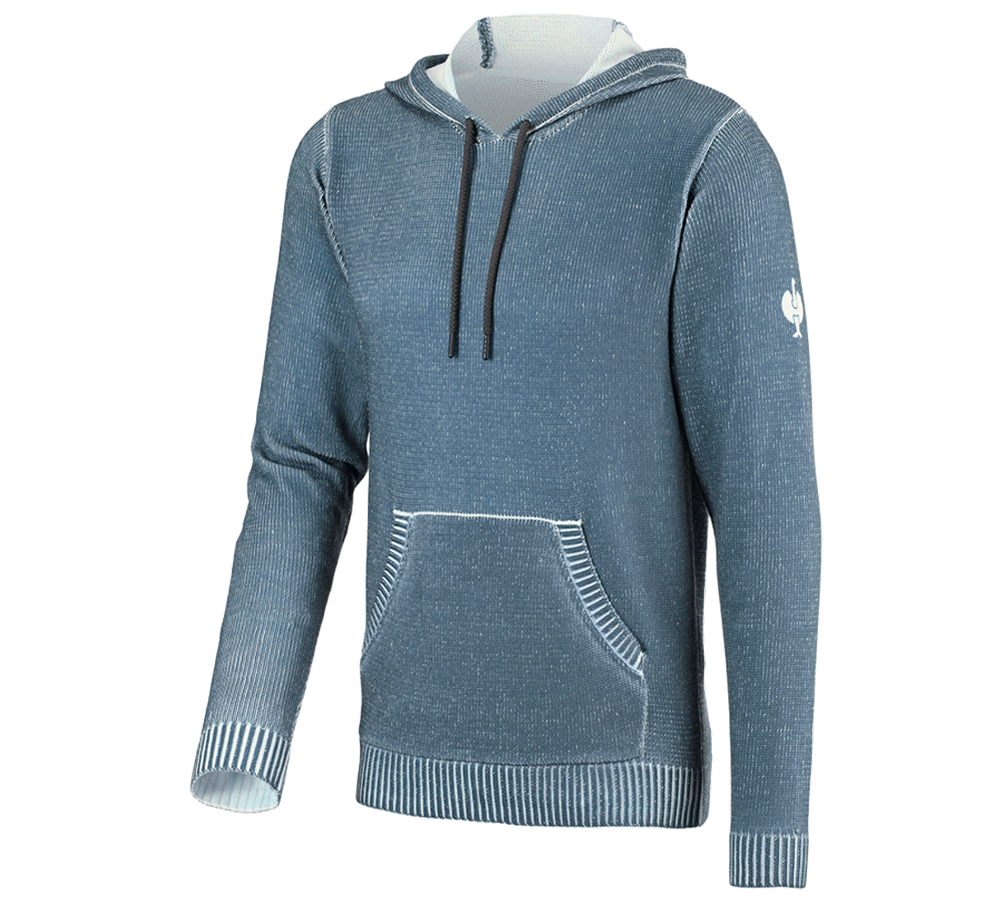 Shirts & Co.: Strickhoody e.s.iconic + oxidblau