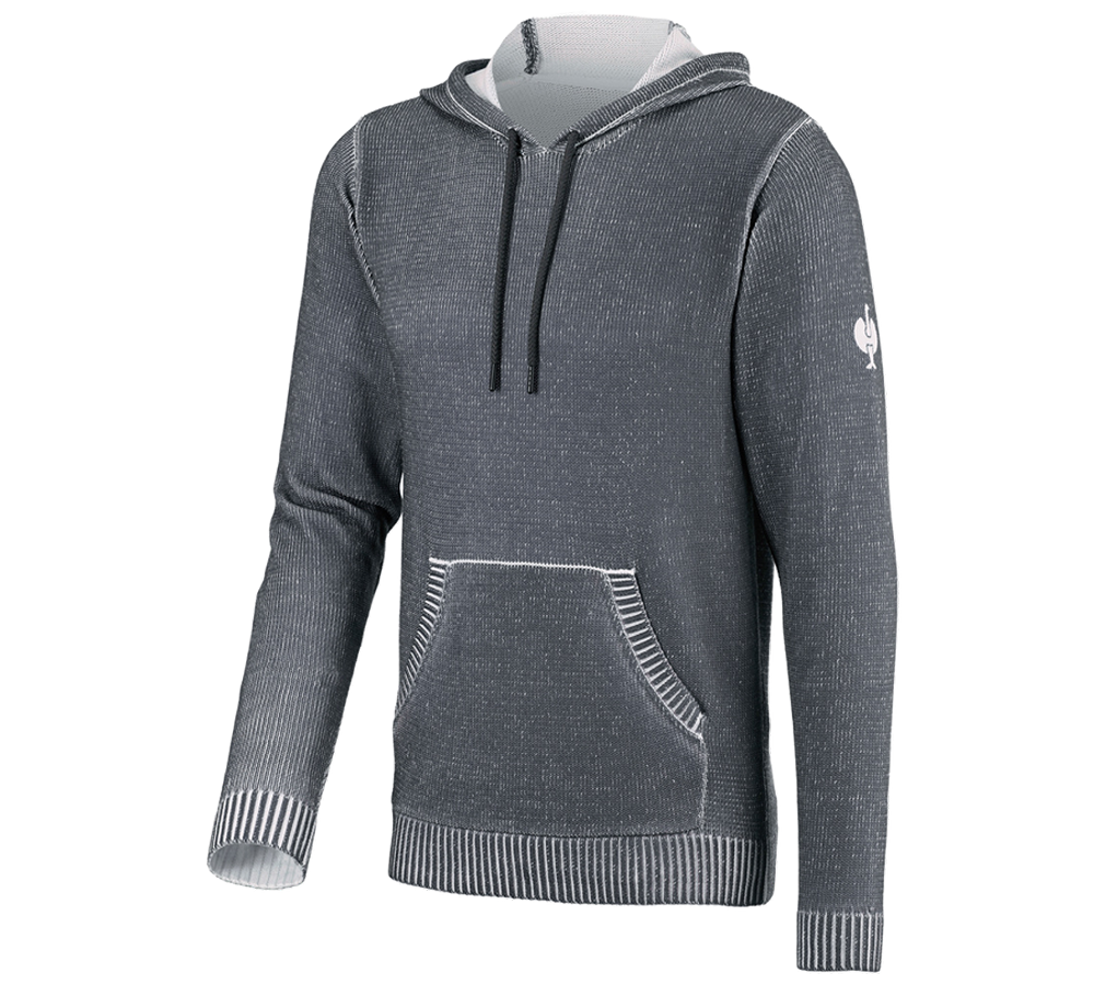 Maglie | Pullover | Camicie: Hoody in maglia e.s.iconic + grigio carbone