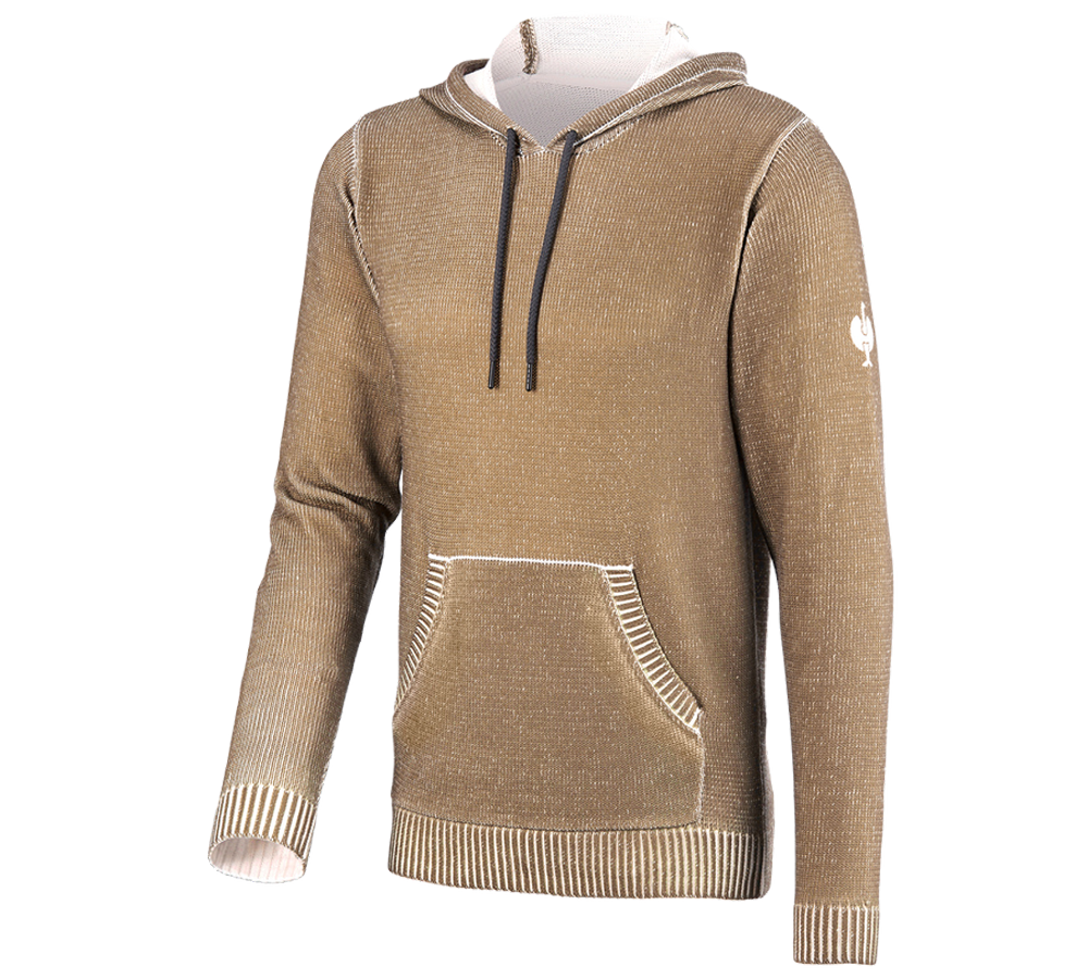 Maglie | Pullover | Camicie: Hoody in maglia e.s.iconic + marrone mandorla