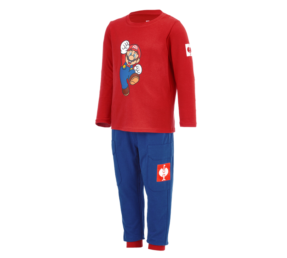 Accessori: Set pigiama da neonato Super Mario + blu alcalino/rosso strauss