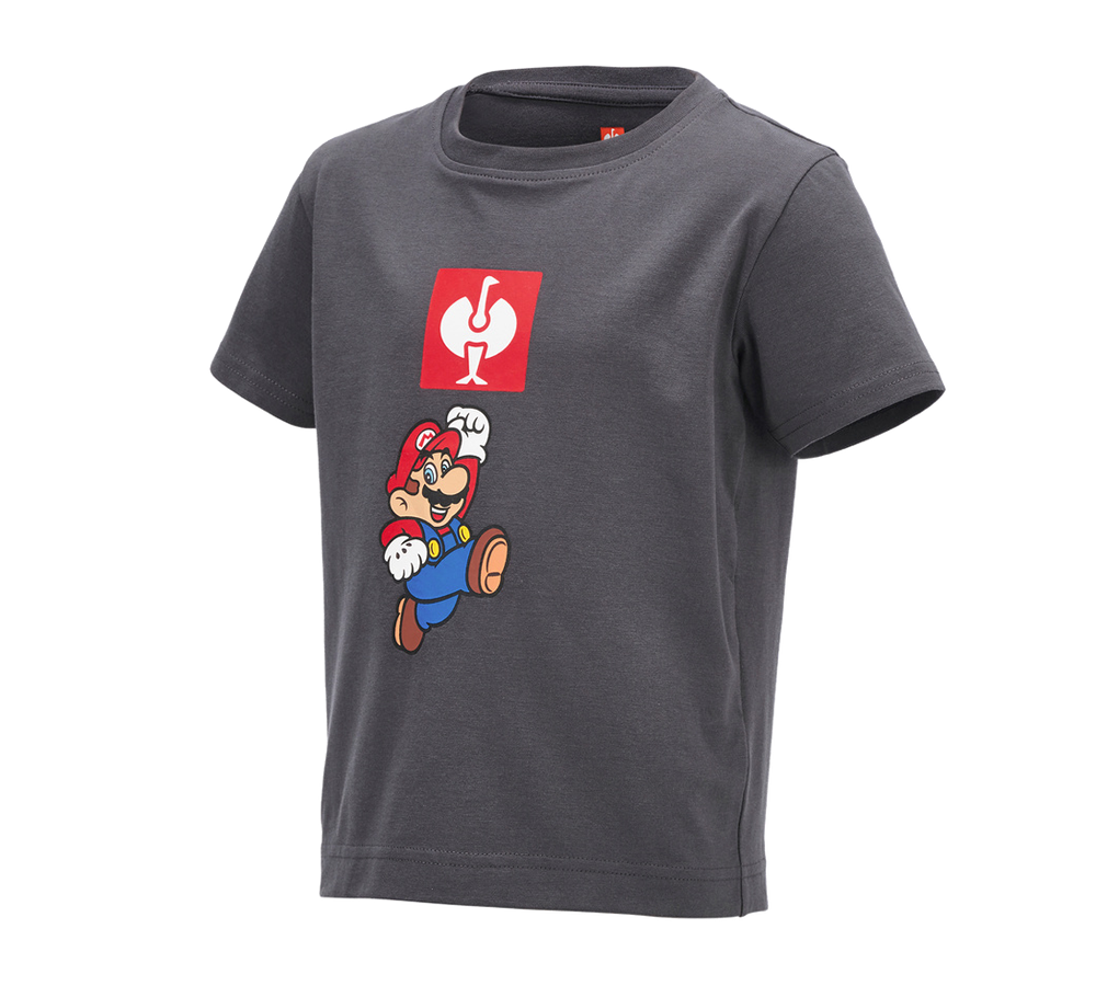 Maglie | Pullover | T-Shirt: Super Mario t-shirt, bambino + antracite 
