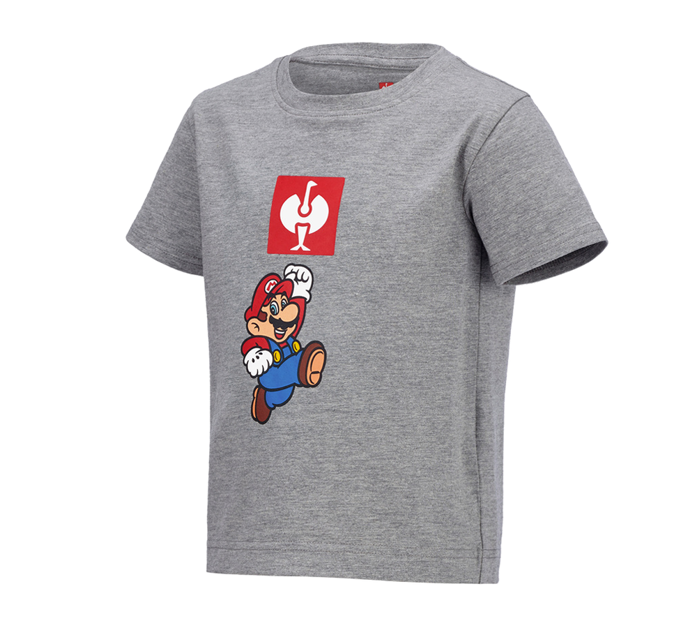 Maglie | Pullover | T-Shirt: Super Mario t-shirt, bambino + grigio sfumato