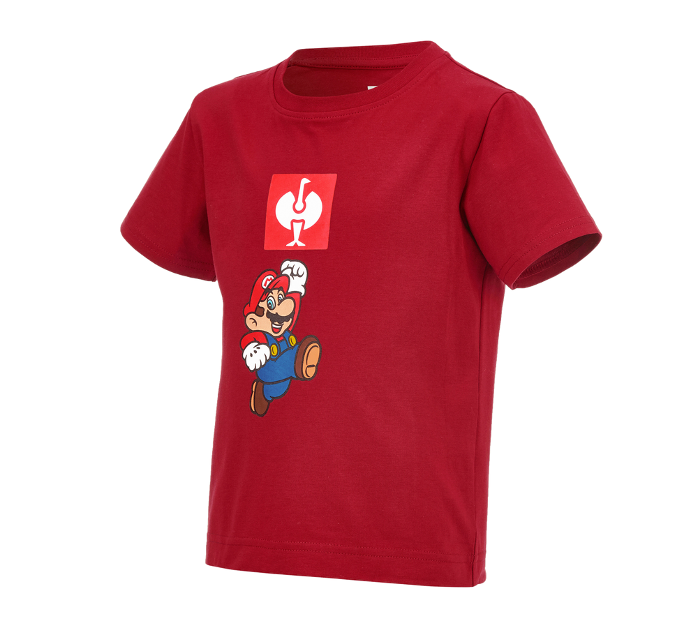 Maglie | Pullover | T-Shirt: Super Mario t-shirt, bambino + rosso fuoco
