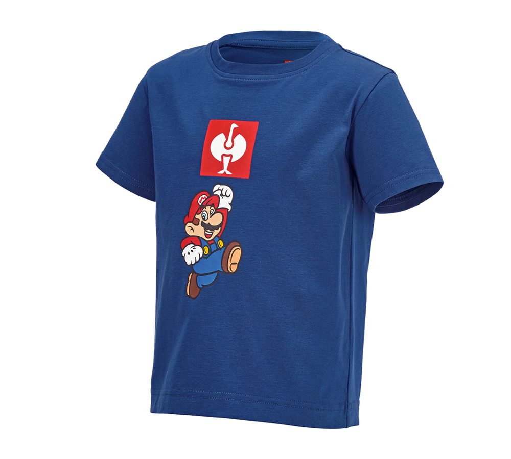 Maglie | Pullover | T-Shirt: Super Mario t-shirt, bambino + blu alcalino