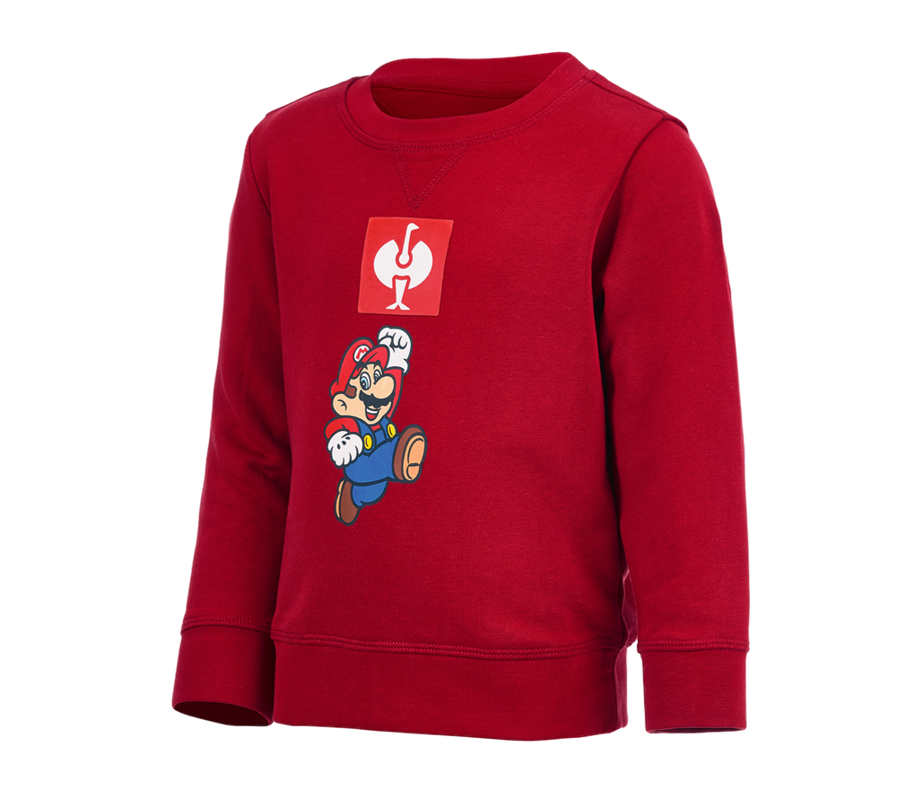 Shirts & Co.: Super Mario Sweatshirt, Kinder + feuerrot