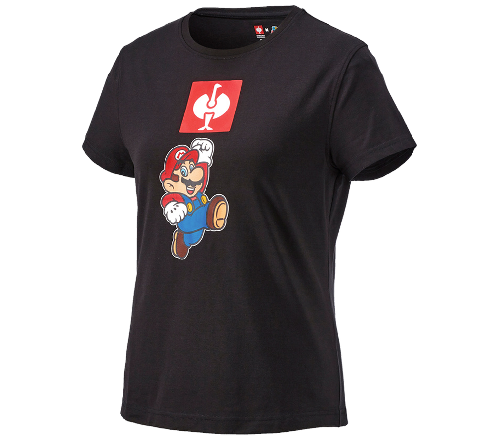 Maglie | Pullover | Bluse: Super Mario t-shirt, donna + nero