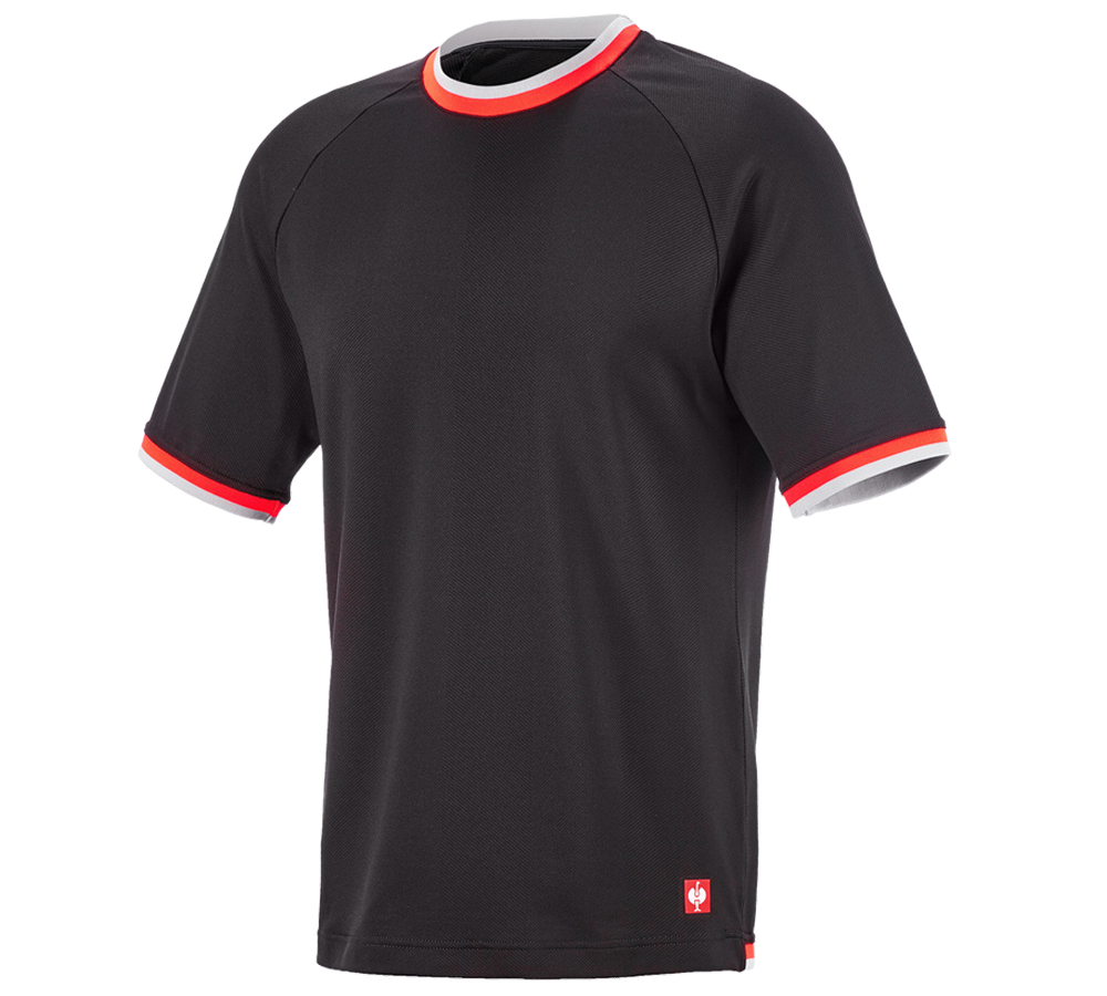 Maglie | Pullover | Camicie: T-shirt funzionale e.s.ambition + nero/rosso fluo