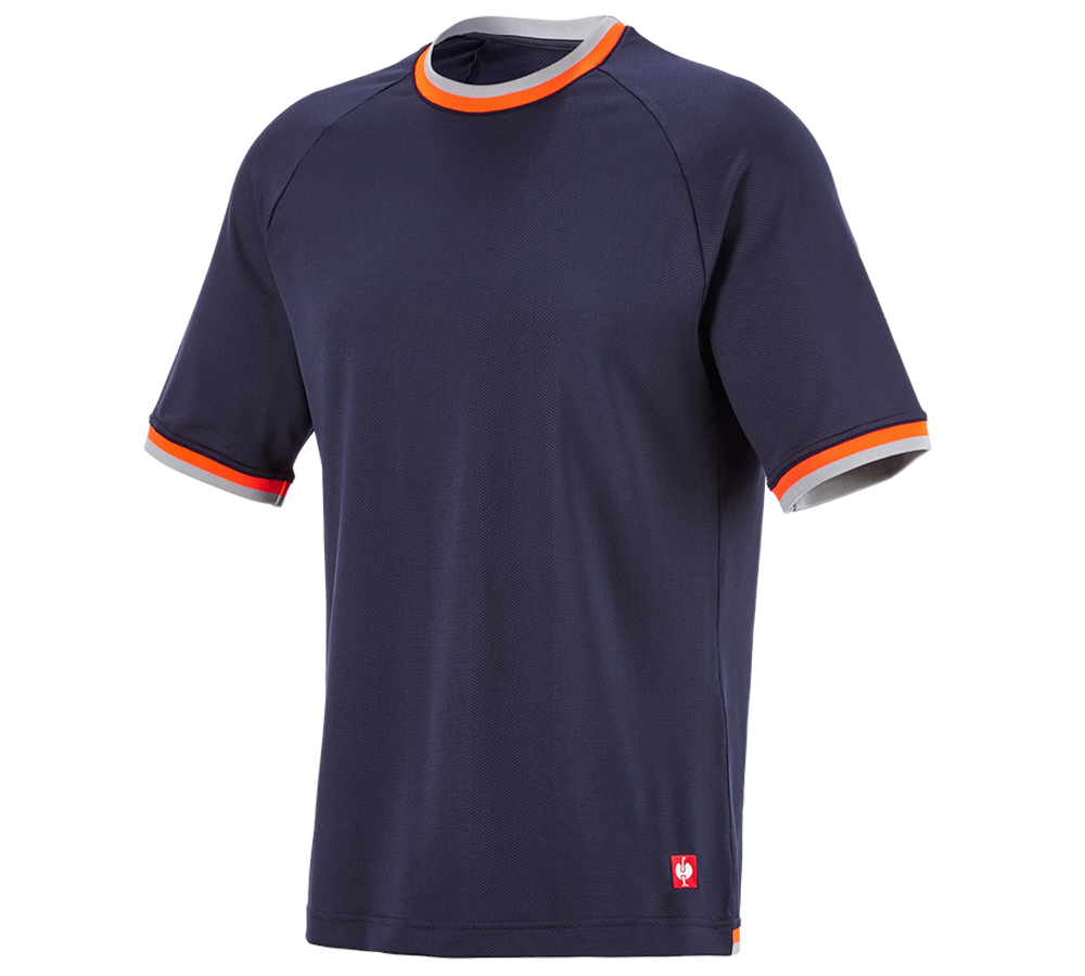 Temi: T-shirt funzionale e.s.ambition + blu scuro/arancio fluo