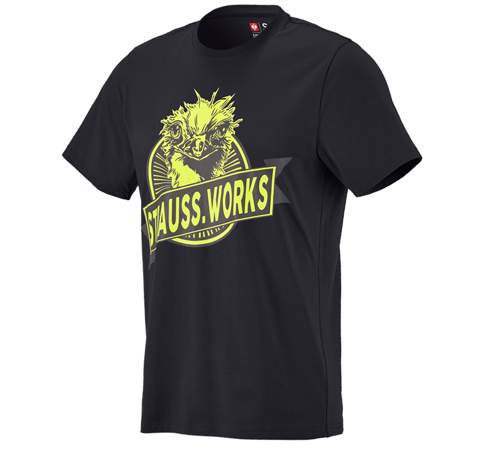 Abbigliamento: e.s. t-shirt strauss works + nero/giallo fluo
