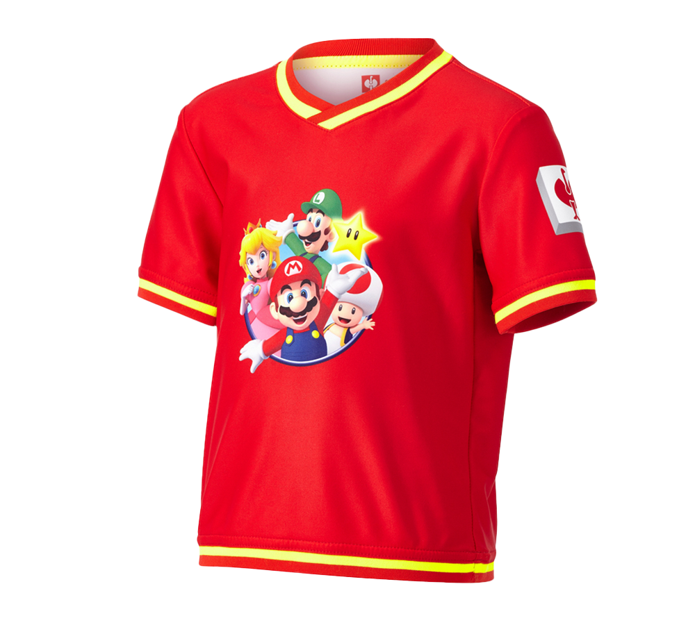 Kollaborationen: Super Mario Funktions T-Shirt, Kinder + straussrot