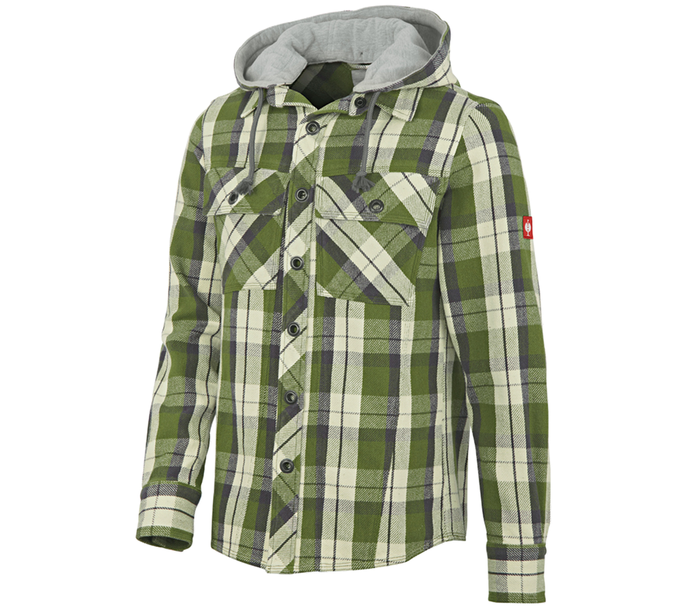 Maglie | Pullover | Camicie: Camicia con cappuccio e.s.roughtough + bosco/titanio/naturale