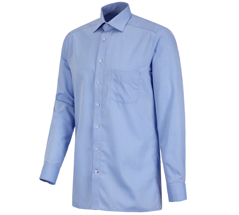 Maglie | Pullover | Camicie: Camicia Business e.s.comfort, a manica lunga + blu chiaro melange