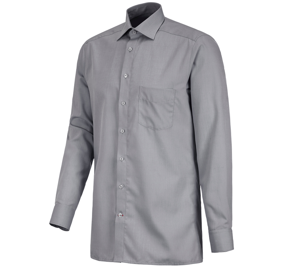 Maglie | Pullover | Camicie: Camicia Business e.s.comfort, a manica lunga + grigio melange