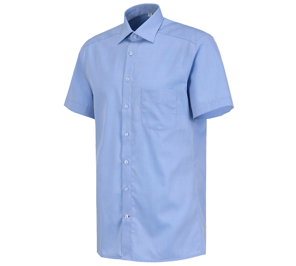 Maglie | Pullover | Camicie: Camicia Business e.s.comfort, a manica corta + blu chiaro melange