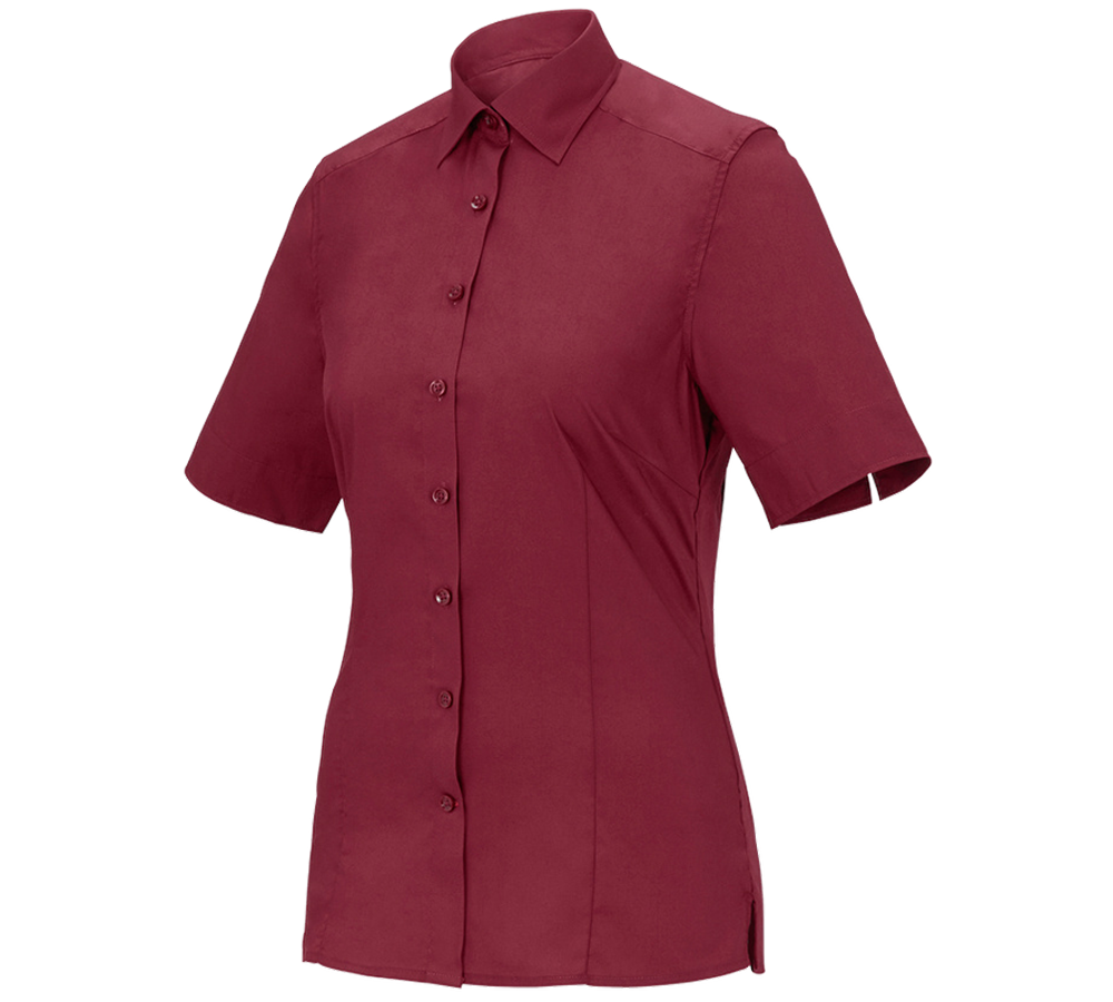 Maglie | Pullover | Bluse: Blusa Business e.s.comfort, a manica corta + rubino