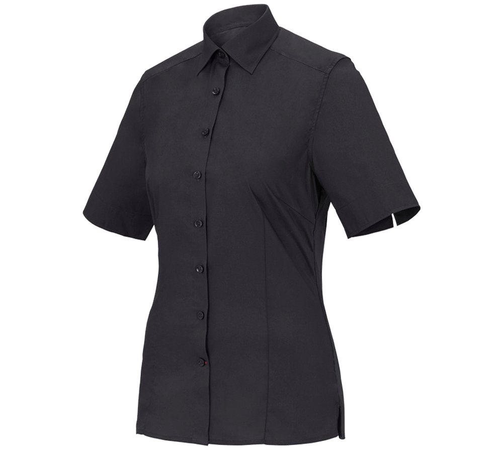 Maglie | Pullover | Bluse: Blusa Business e.s.comfort, a manica corta + nero