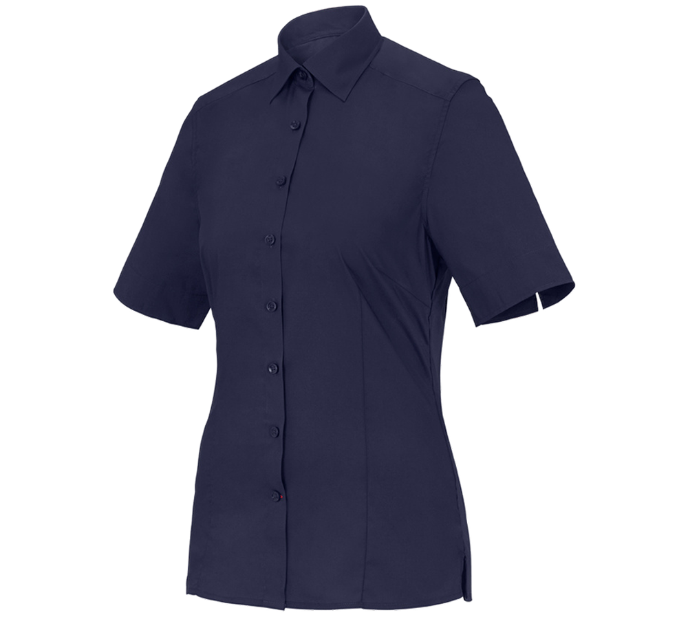 Maglie | Pullover | Bluse: Blusa Business e.s.comfort, a manica corta + blu scuro