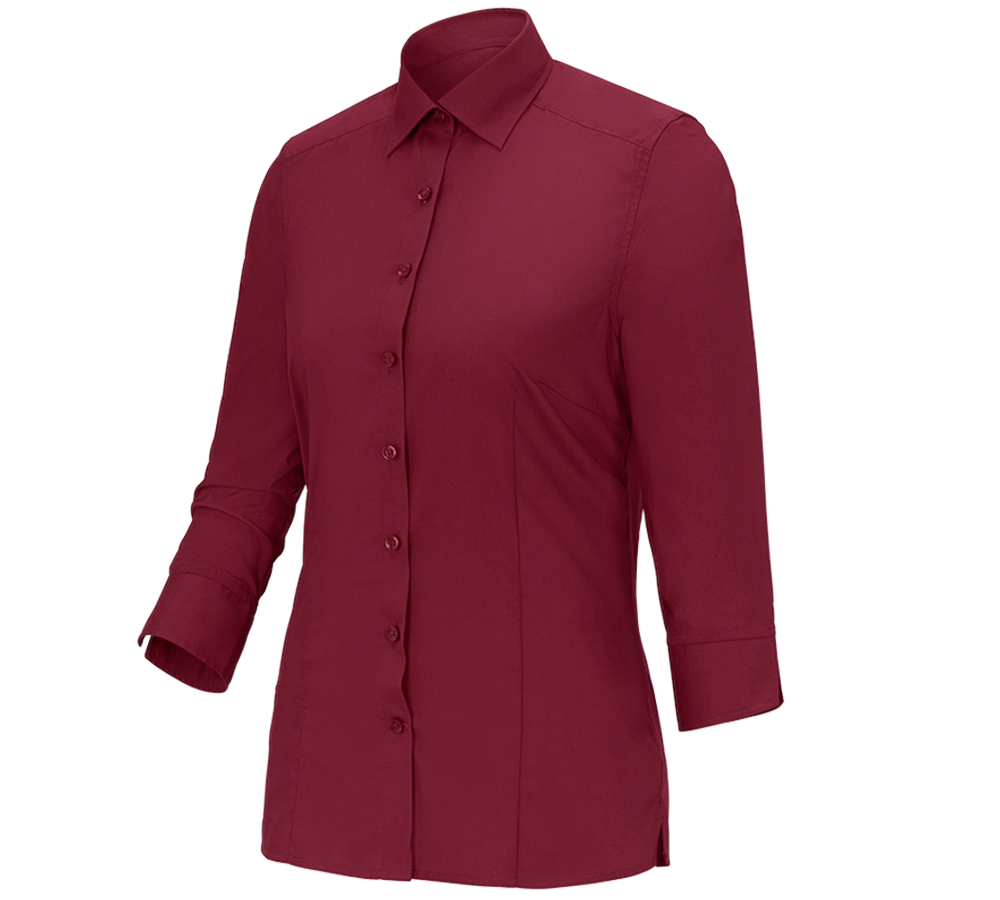 Maglie | Pullover | Bluse: Blusa Business e.s.comfort, manica a 3/4 + rubino