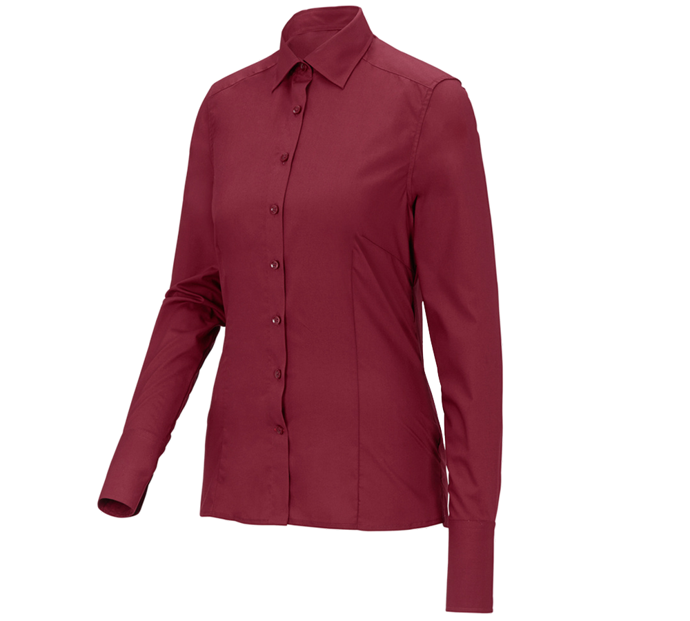 Maglie | Pullover | Bluse: Blusa Business e.s.comfort, a manica lunga + rubino