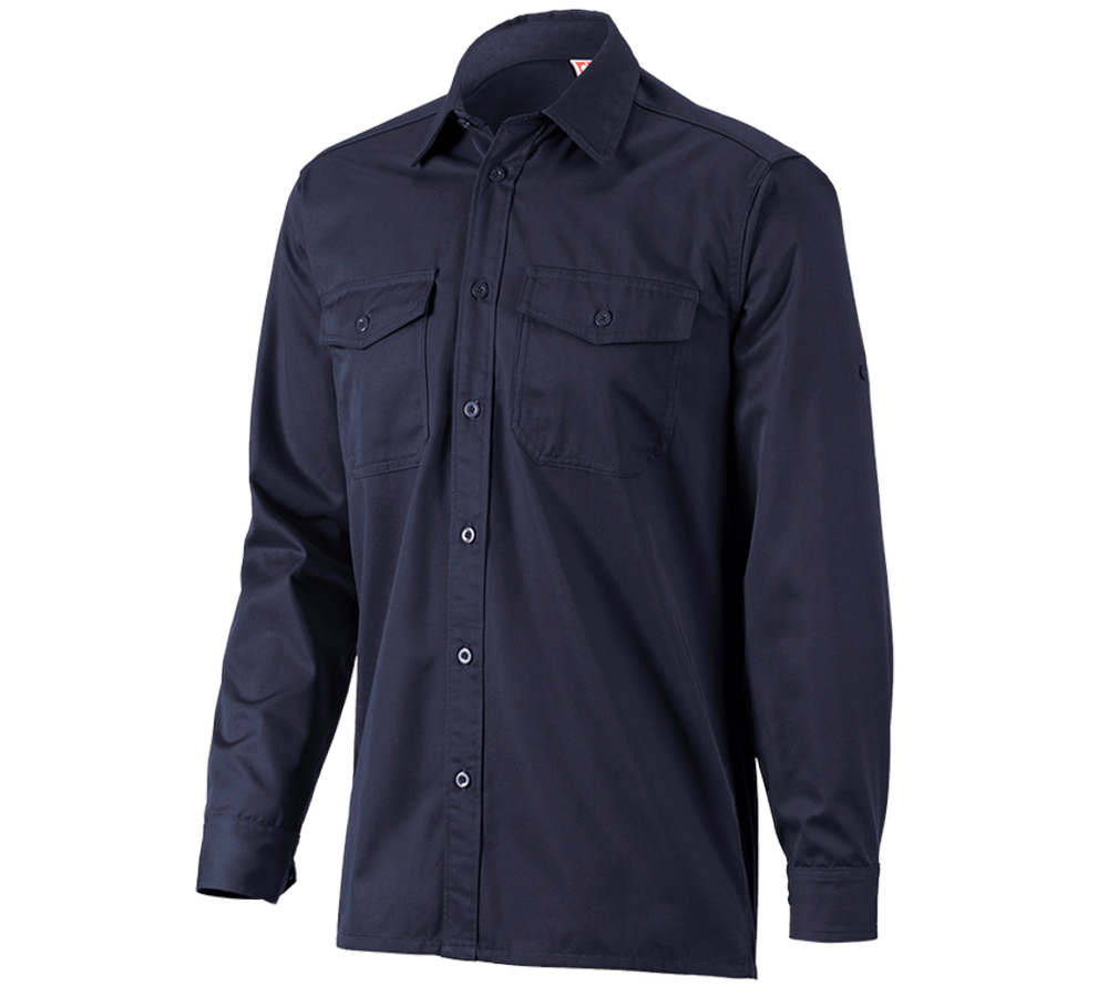 Maglie | Pullover | Camicie: Camicia da lavoro e.s.classic, a manica lunga + blu scuro