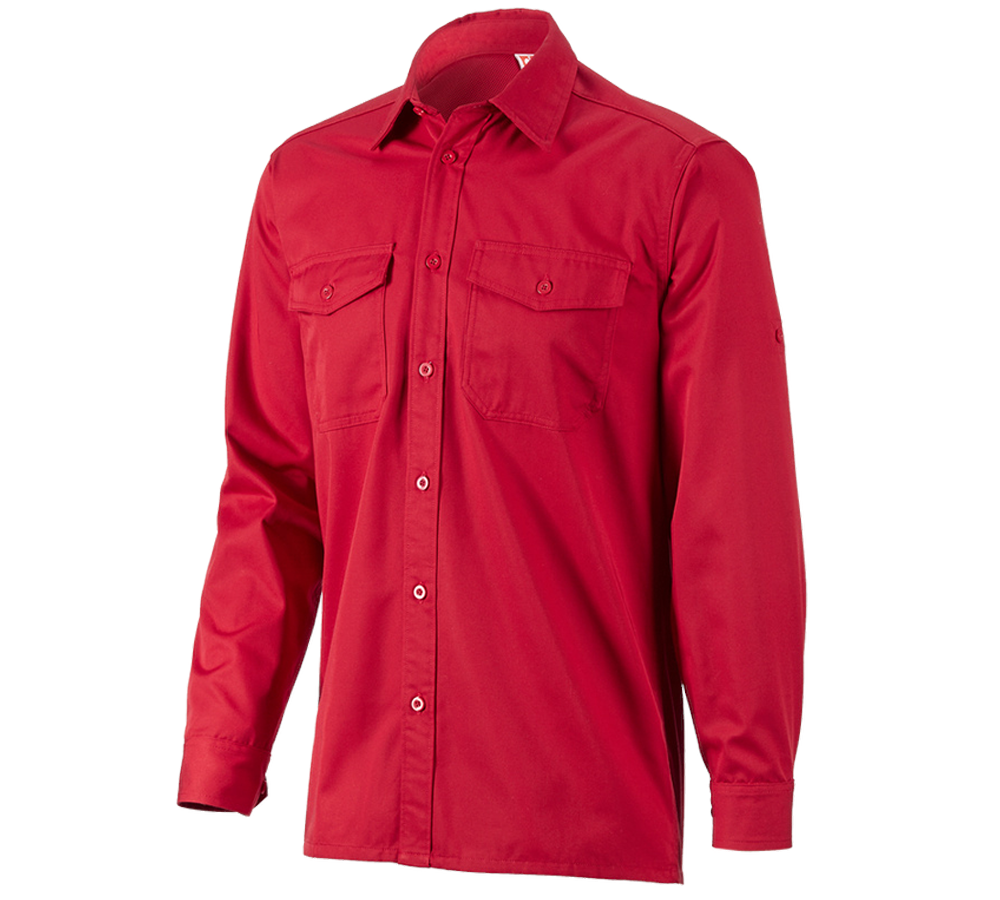 Temi: Camicia da lavoro e.s.classic, a manica lunga + rosso