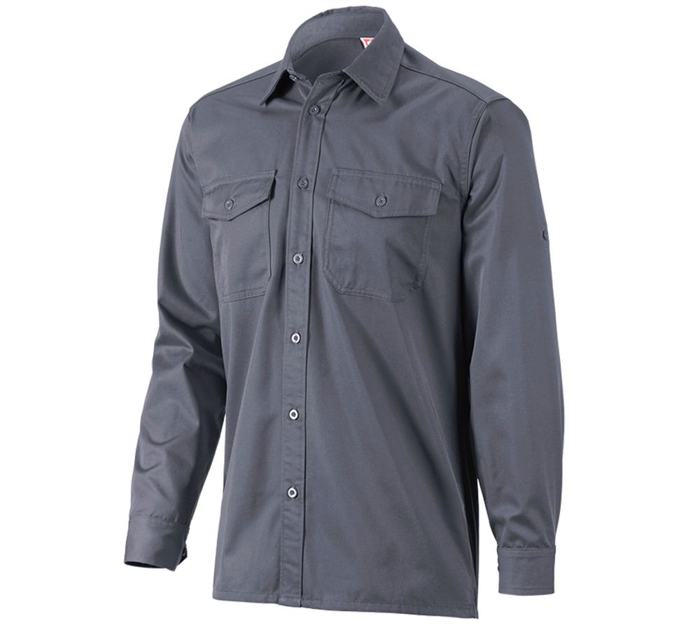 Maglie | Pullover | Camicie: Camicia da lavoro e.s.classic, a manica lunga + grigio