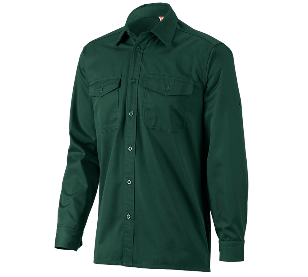 Temi: Camicia da lavoro e.s.classic, a manica lunga + verde