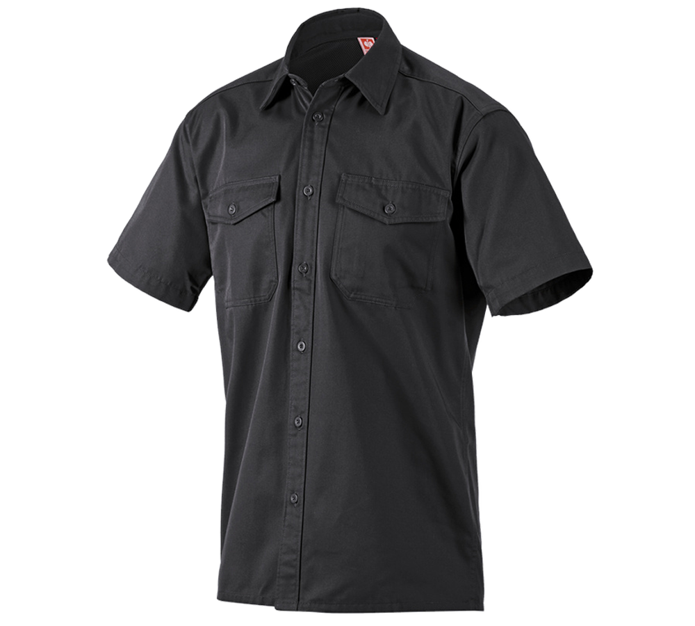 Maglie | Pullover | Camicie: Camicia da lavoro e.s.classic, a manica corta + nero