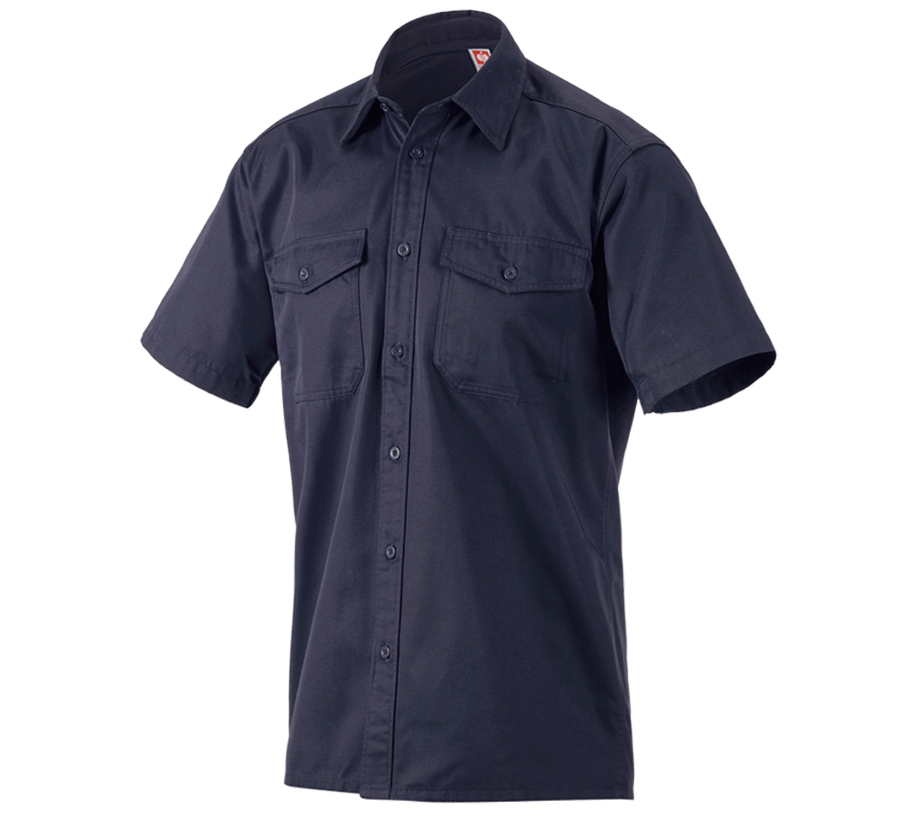 Maglie | Pullover | Camicie: Camicia da lavoro e.s.classic, a manica corta + blu scuro
