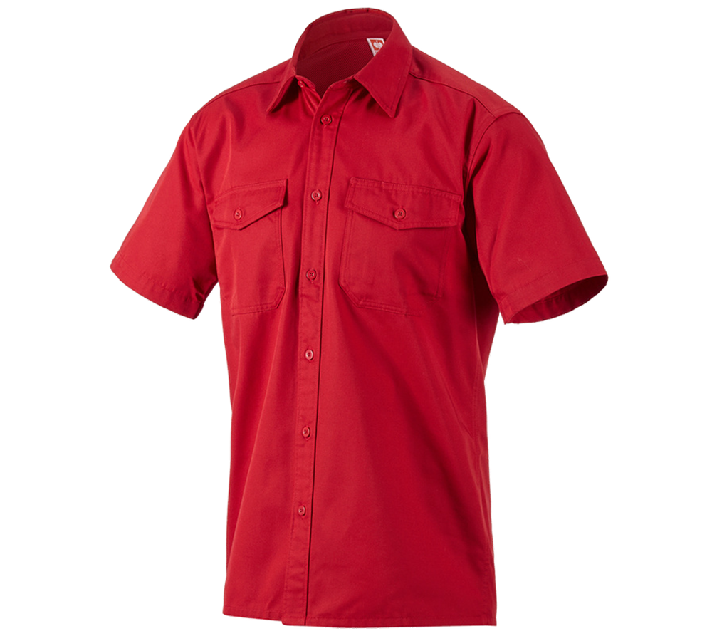 Temi: Camicia da lavoro e.s.classic, a manica corta + rosso