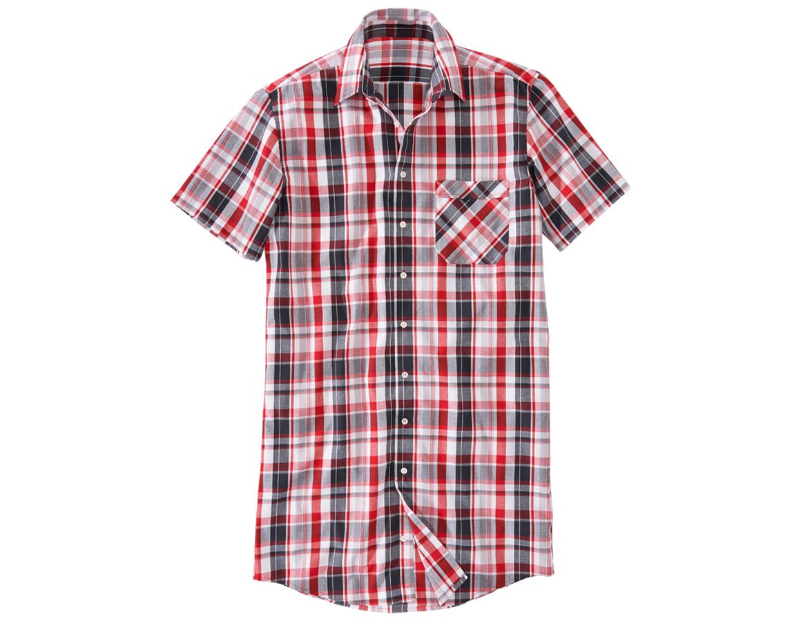 Maglie | Pullover | Camicie: Camicia a manica corta Lübeck, extra lunga + bianco/nero/rosso