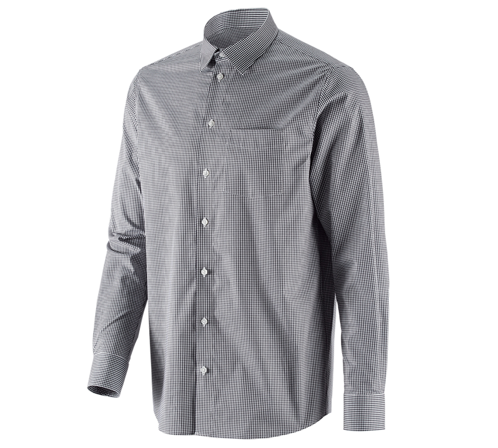 Maglie | Pullover | Camicie: e.s. camicia Business cotton stretch, comfort fit + nero a scacchi