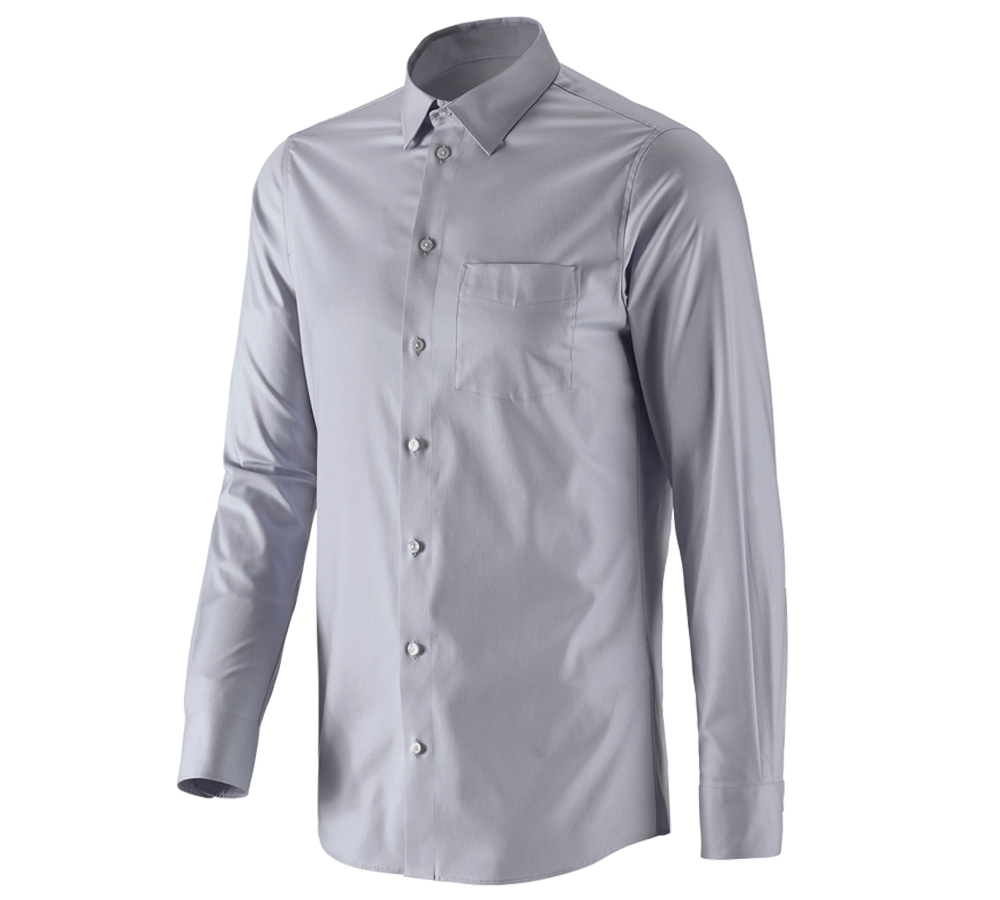 Maglie | Pullover | Camicie: e.s. camicia Business cotton stretch, slim fit + grigio nebbia