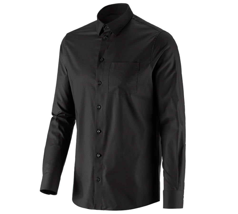 Maglie | Pullover | Camicie: e.s. camicia Business cotton stretch, regular fit + nero