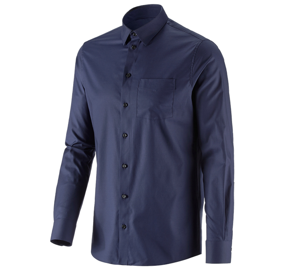 Maglie | Pullover | Camicie: e.s. camicia Business cotton stretch, regular fit + blu scuro