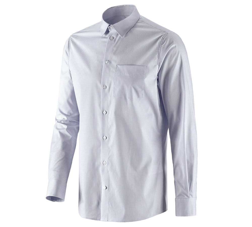 Temi: e.s. camicia Business cotton stretch, regular fit + grigio nebbia a scacchi
